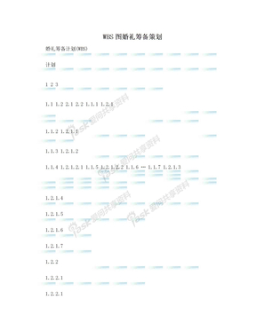 WBS图婚礼筹备策划