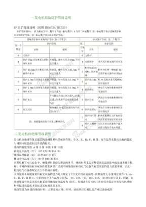 电机性能绝缘防护等级