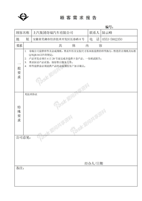 顾客需求报告