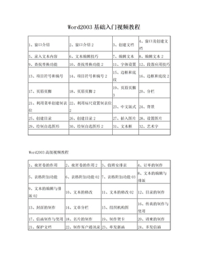 Word2003基础入门视频教程