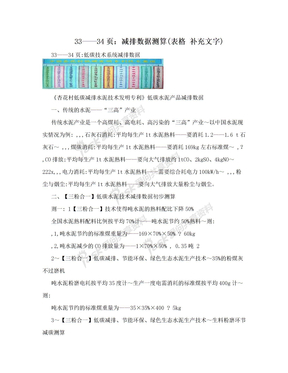 33——34页：减排数据测算(表格 补充文字)