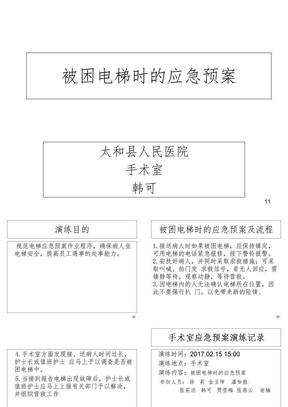 被困电梯时的应急预案及流程PPT精品文档