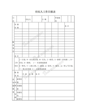 经纪人工作日报表