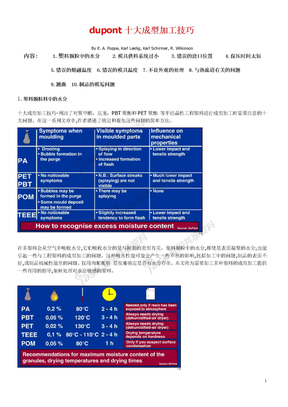 十大成型加工技巧