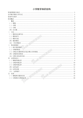 小学数学知识结构