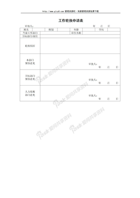 职位分析工作轮换申请表