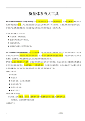 质量体系五大工具七大手法定义及详细解读