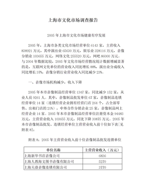 上海市文化市场调查报告