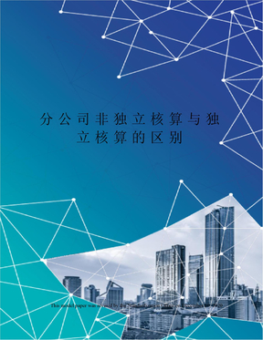 分公司非独立核算与独立核算的区别