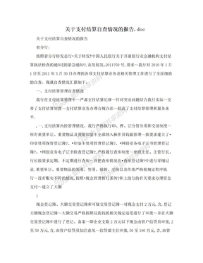 关于支付结算自查情况的报告.doc