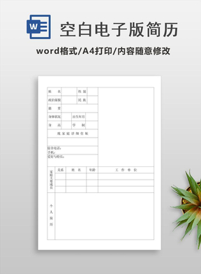 空白电子版简历