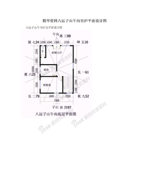 精华资料八运子山午向室庐平面设计图