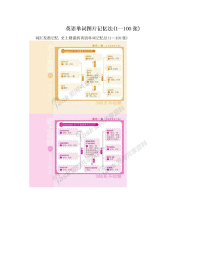 英语单词图片记忆法(1--100张)