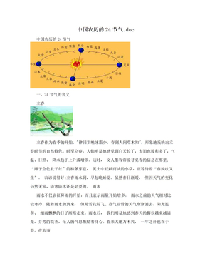 中国农历的24节气.doc