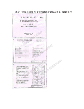 通桥【2006】8061 客货共线铁路桥梁防水体系 (铁路工程