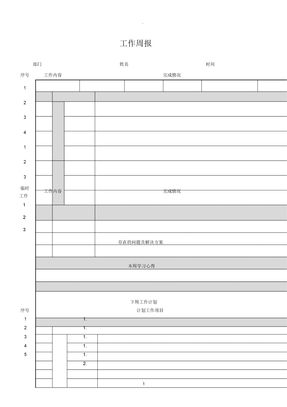 工作周报模版