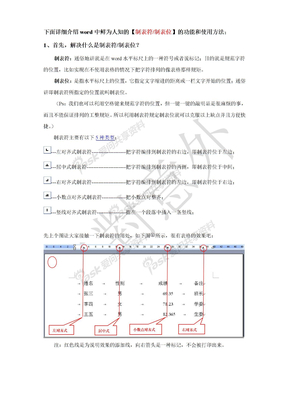 Word中【制表符or制表位】的功能及使用方法