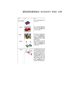 感统训练器材统计 MICROSOFT WORD 文档