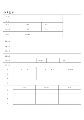 求职应聘个人简历模板