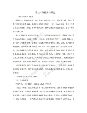 国土局带薪实习报告