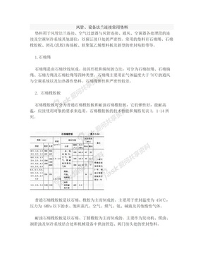 风管、设备法兰连接常用垫料