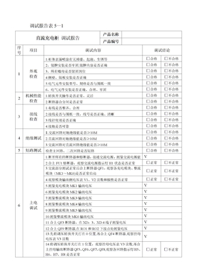 直流系统调试报告表格