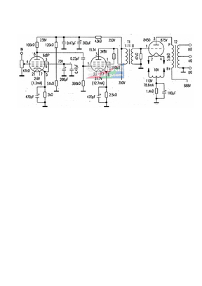 845D电子管功率放大器电路图