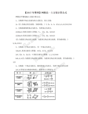 【2017年整理】网格法--土方量计算公式