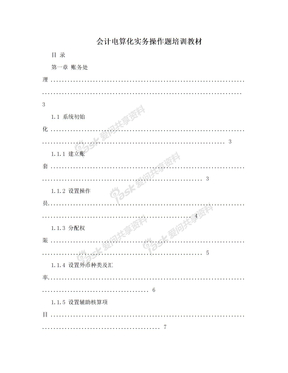 会计电算化实务操作题培训教材