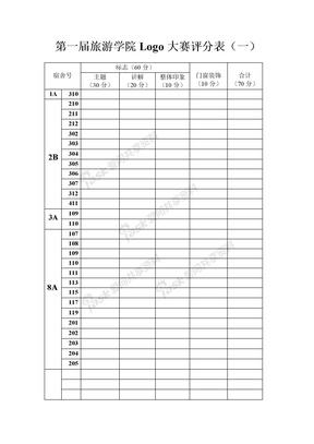 logo大赛评分表