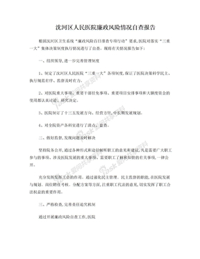 廉政风险自查报告