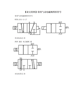 【论文资料】常用气动电磁阀图形符号