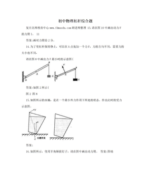 初中物理杠杆综合题