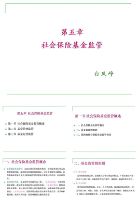 社会保险基金监管概述
