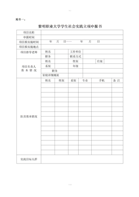 暑期社会实践活动表格