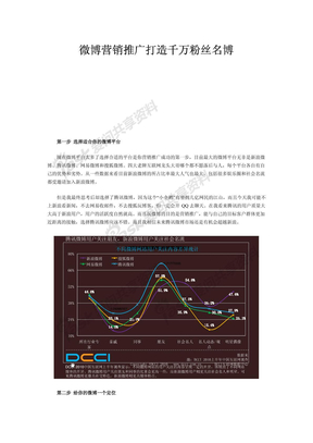 微博营销推广打造千万粉丝名博