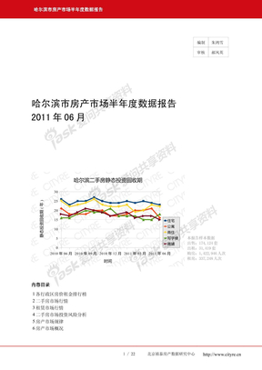 哈尔滨房产市场半年度数据报告