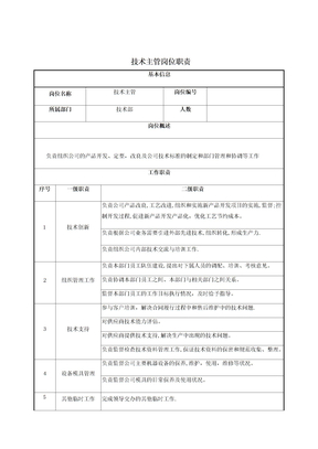 技术人员岗位职责