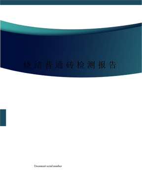 烧结普通砖检测报告
