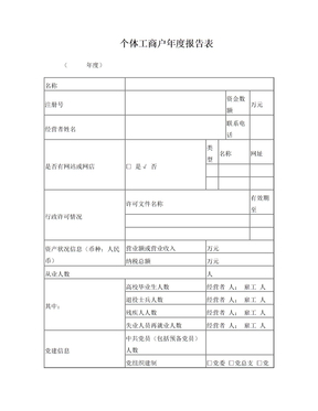 个体户年报表