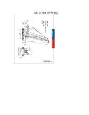 抚挖70吨履带吊性能表