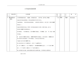 监控预算方案