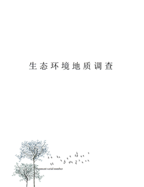 生态环境地质调查