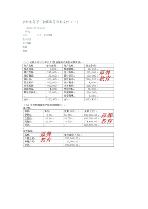 会计实务手工做账账务资料文件1