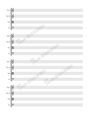 空白五线谱纸 12 string-quartet-page-2