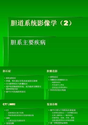 胆道系统影像学(2)胆系主要疾病