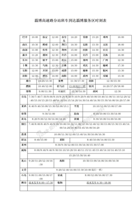 淄博高速路分站班车到达淄博服务区时刻表2