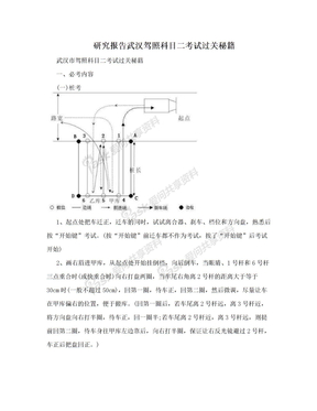 研究报告武汉驾照科目二考试过关秘籍