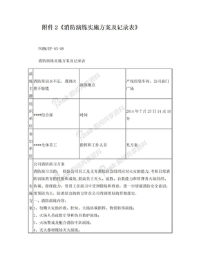 消防演练实施方案及记录表