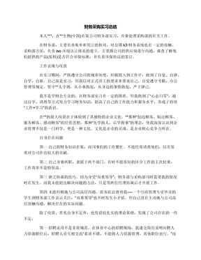 财务采购实习总结